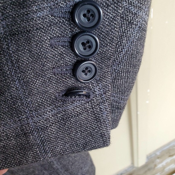 Hickey Freeman Mens Gray Custom Surgical Cuffs Plaid Wool 2 Button Blazer 51 R - Picture 2 of 9